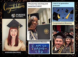 Caps and Gowns for Purdue Global Graduation